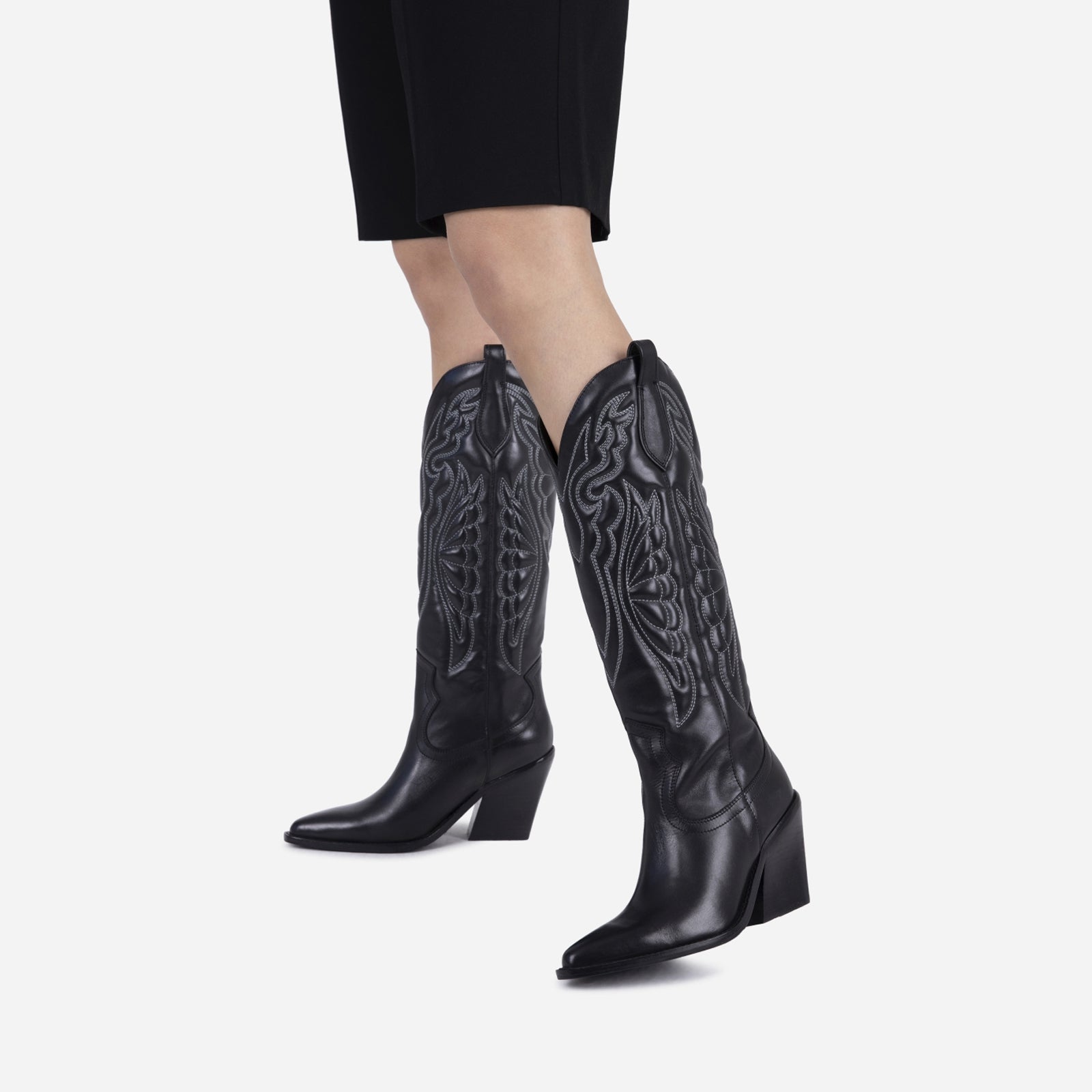 NEW-KOLE WESTERN Black Silver – justin-thestore