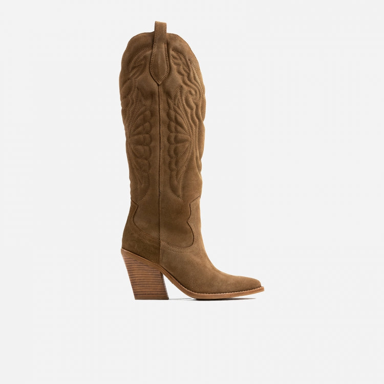 Western New Kole High Boot Dark Natural