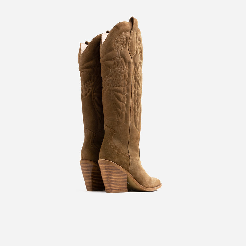 Western New Kole High Boot Dark Natural