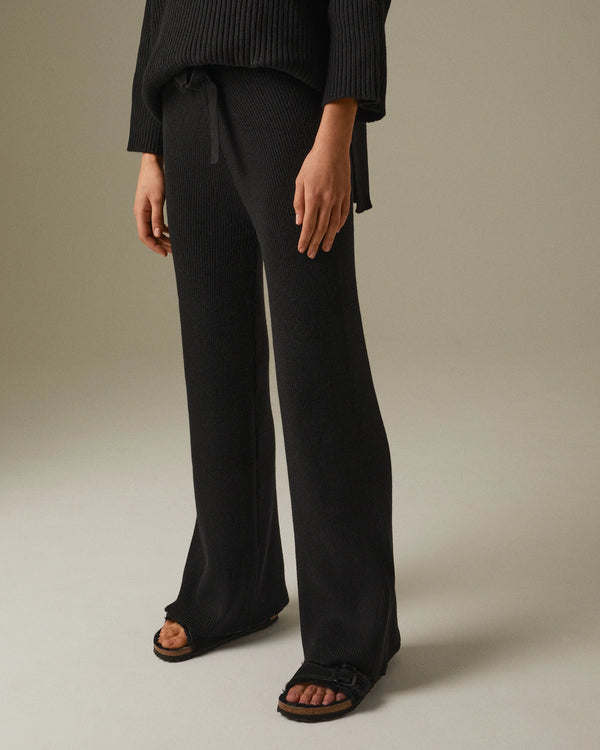 COMO | CASHMERE RIBBED TROUSERS BLACK