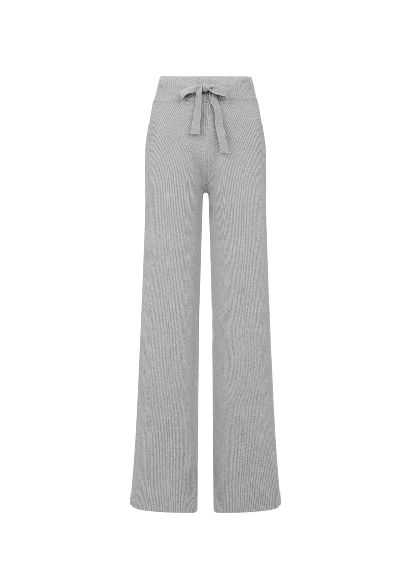 COMO | CASHMERE RIBBED TROUSERS GREY