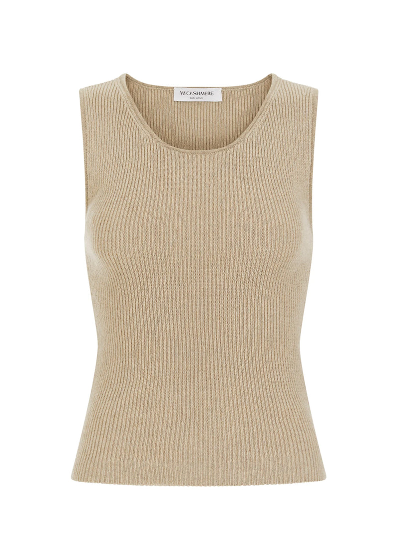 LOLA | CASHMERE RIBBED TANK TOP SAND