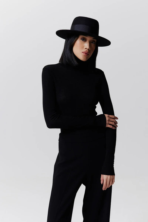 Merino 344 Hat Short Brim Black