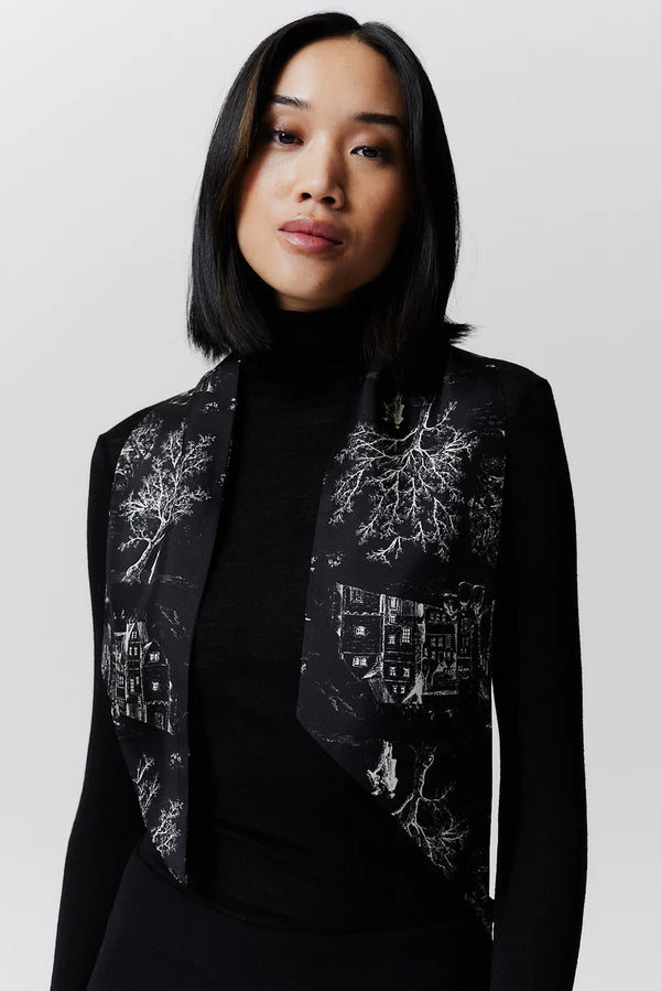 Silk Bandeau Toile Valentine Black