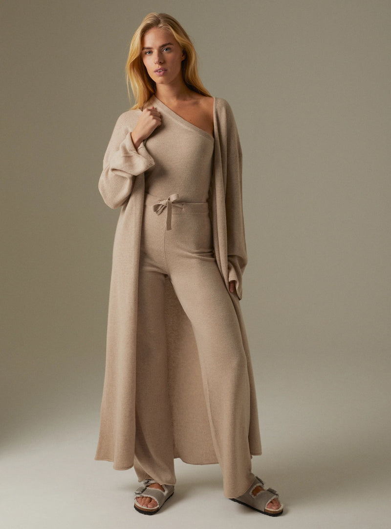 NINA | CASHMERE MAXI CARDIGAN SAND