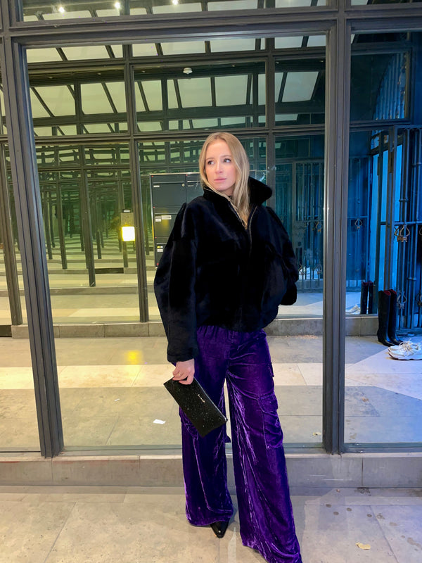 velvet baggy trouser - Lila
