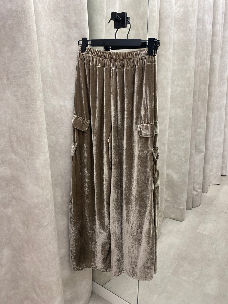 velvet baggy trouser - Beige