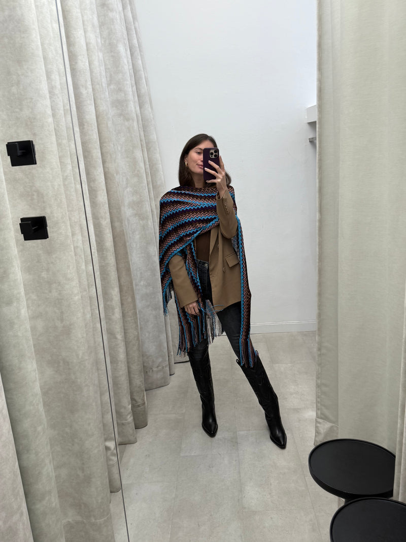 Missoni Cape - Brown Blue Purple