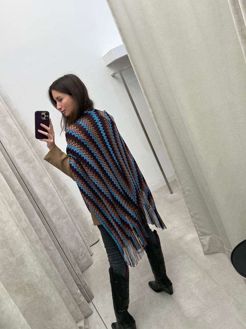 Missoni Cape - Brown Blue Purple