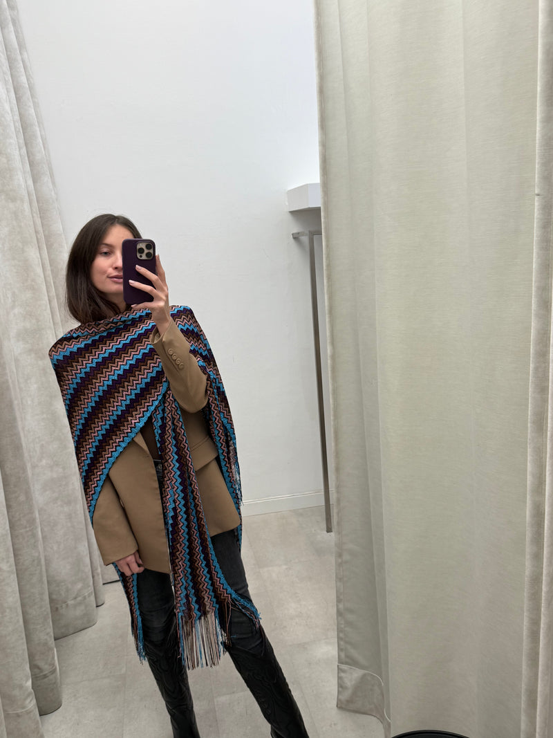 Missoni Cape - Brown Blue Purple
