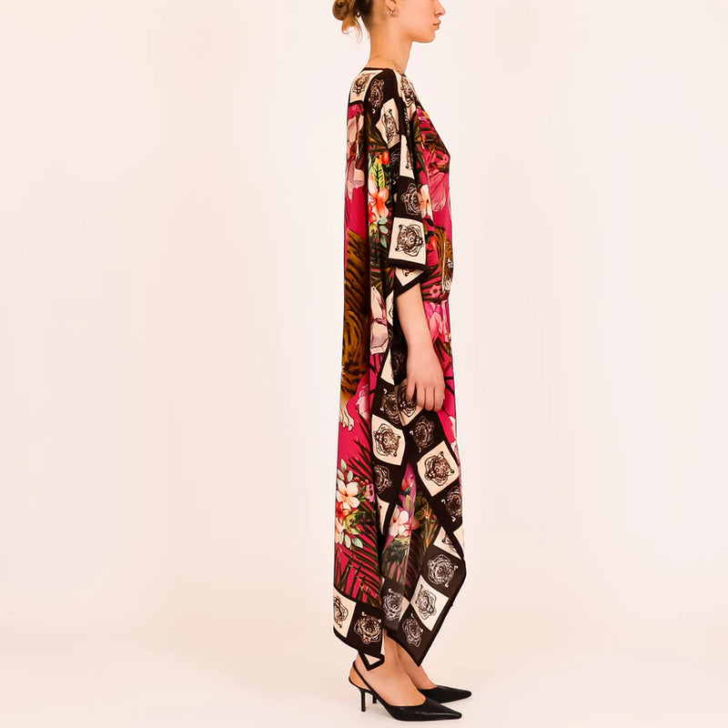 Roaring Tigers Silk Tunic - Dayglow