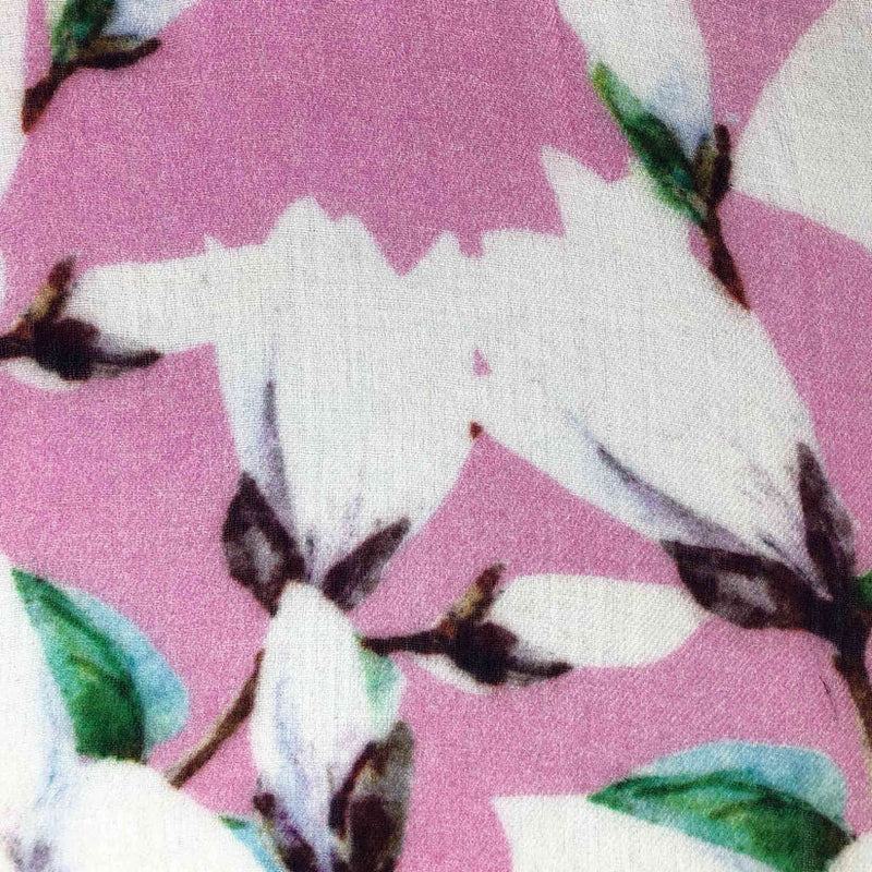 "MAGNOLIA" HANDPRINTED SCARF - ROSÉ