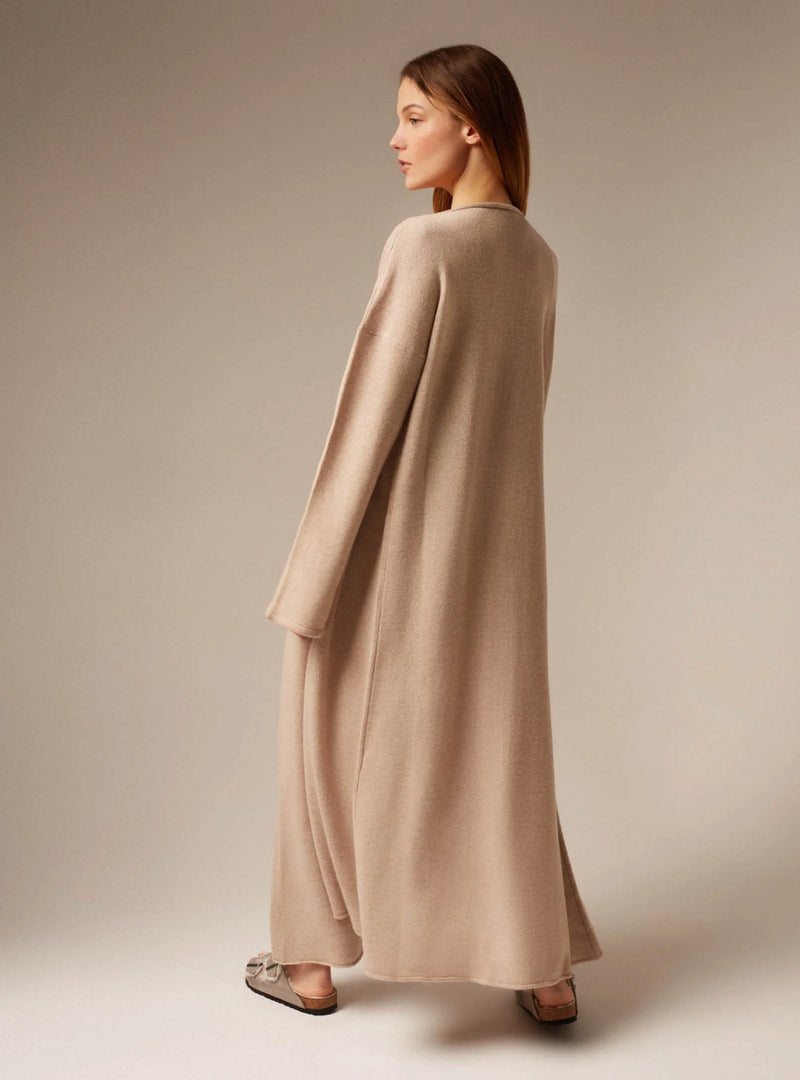 NINA | CASHMERE MAXI CARDIGAN SAND