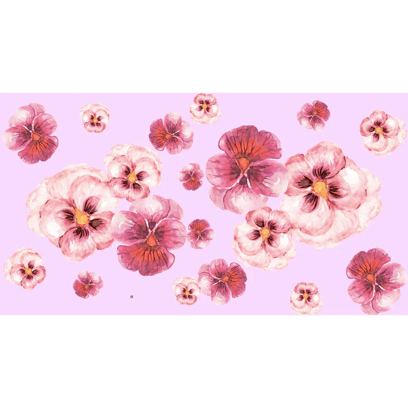 "Pansy" Handprinted scarf - pink