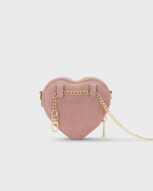 Mini Heart Bag Suede Rose - Limited Edition