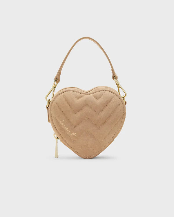 Mini Heart Bag Suede Sand - Limited Edition