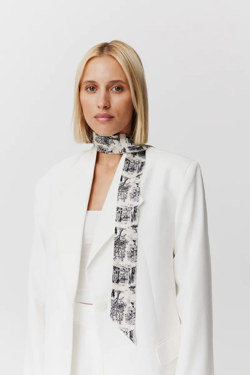 Silk Twilly Toile Valentine White