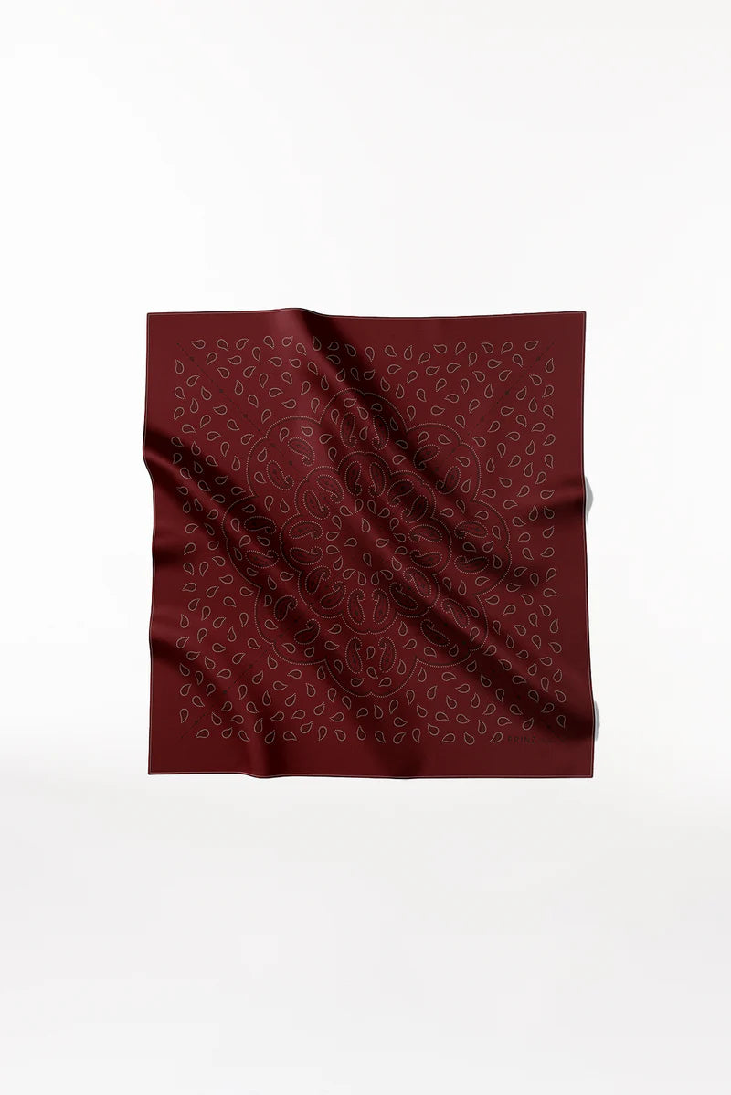 Silk Scarf Paisley 90 Bordeaux