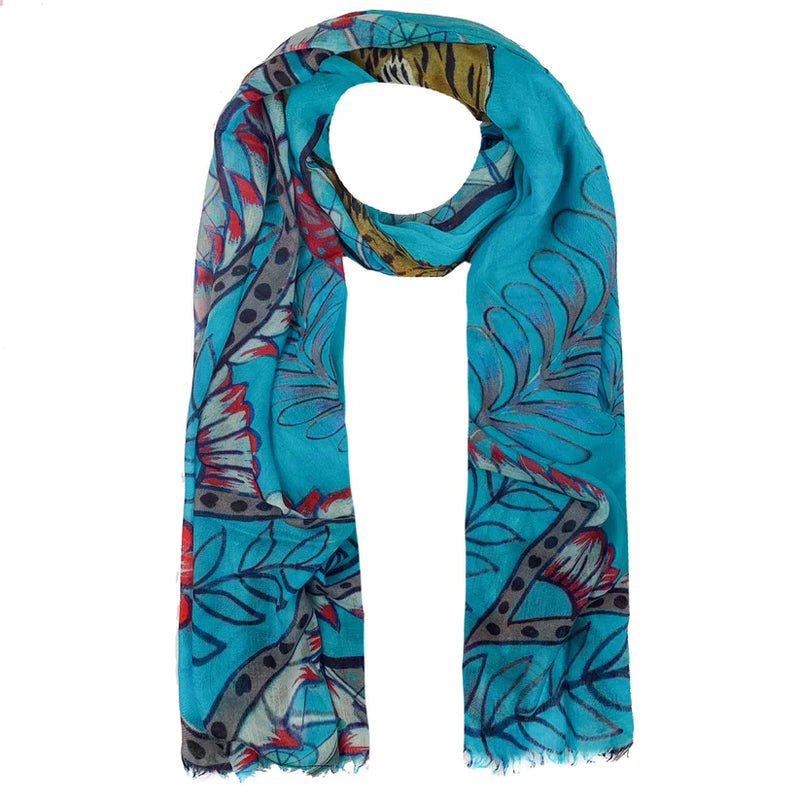 "TIGER & JUNGLE" HANDPRINTED SCARF - CYNE