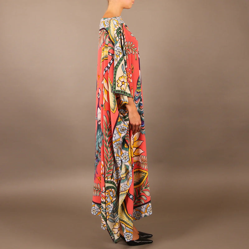 "AZURE" SILK TUNIC CORAL