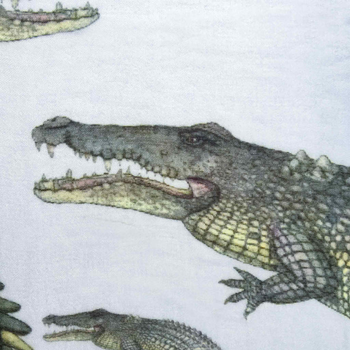 "Crocodile " Handprinted scarf - BLUE