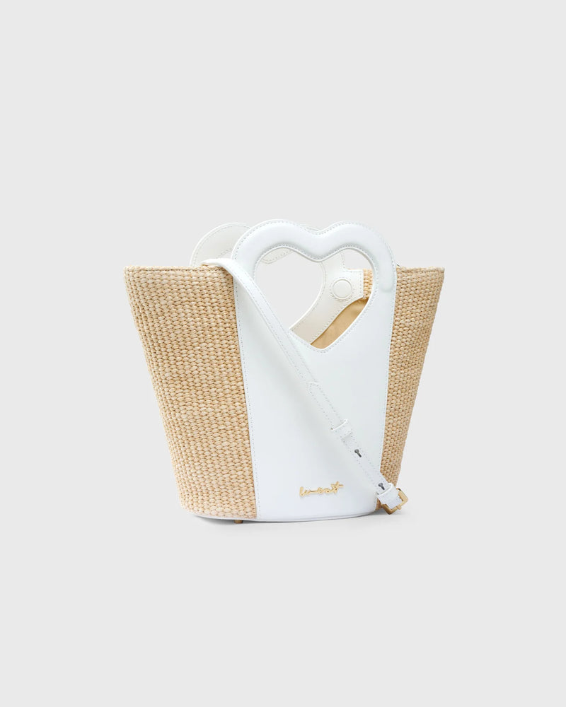 MINI TOTE HEART RAFFIA COCONUT