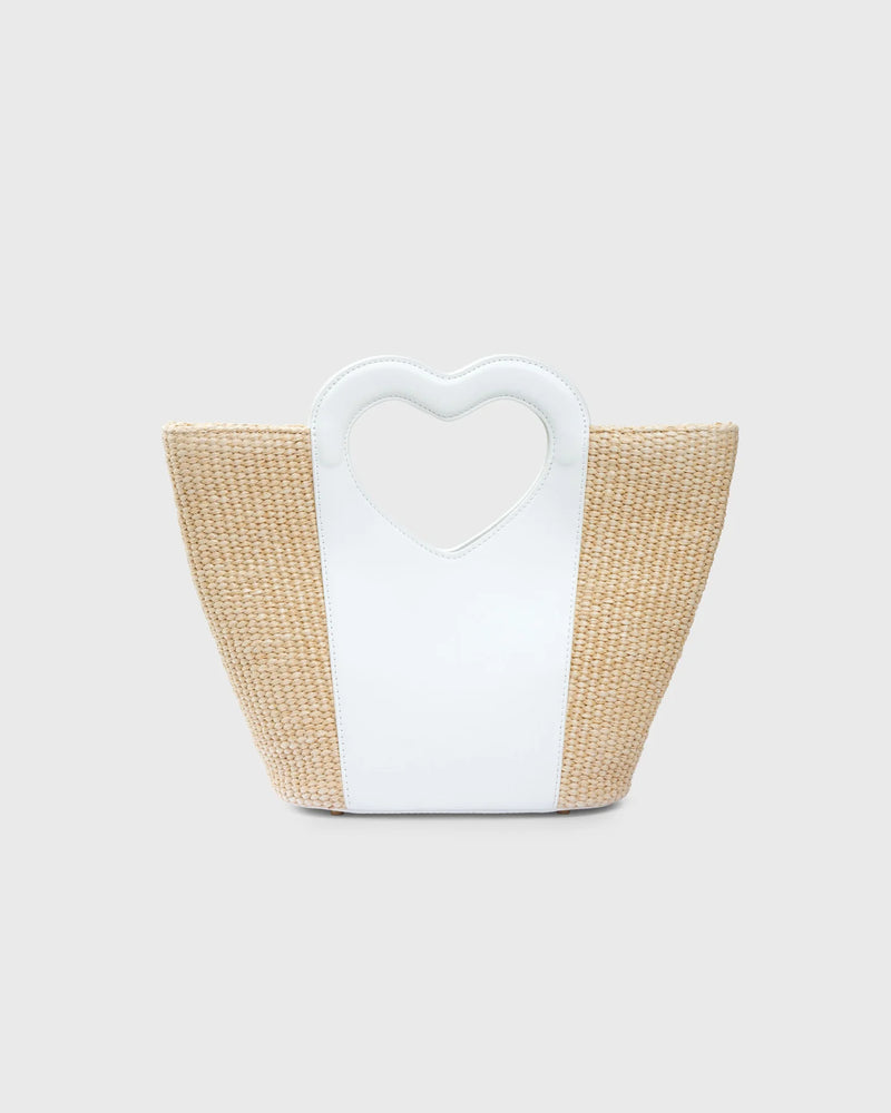 MINI TOTE HEART RAFFIA COCONUT