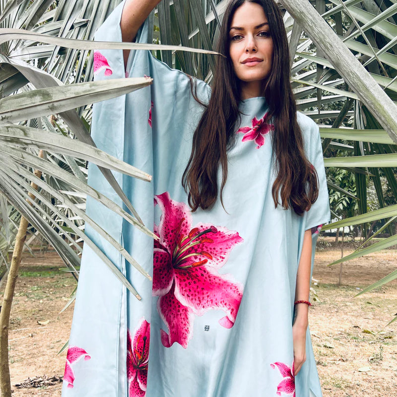 Lilly Silk Tunic - Light Blue