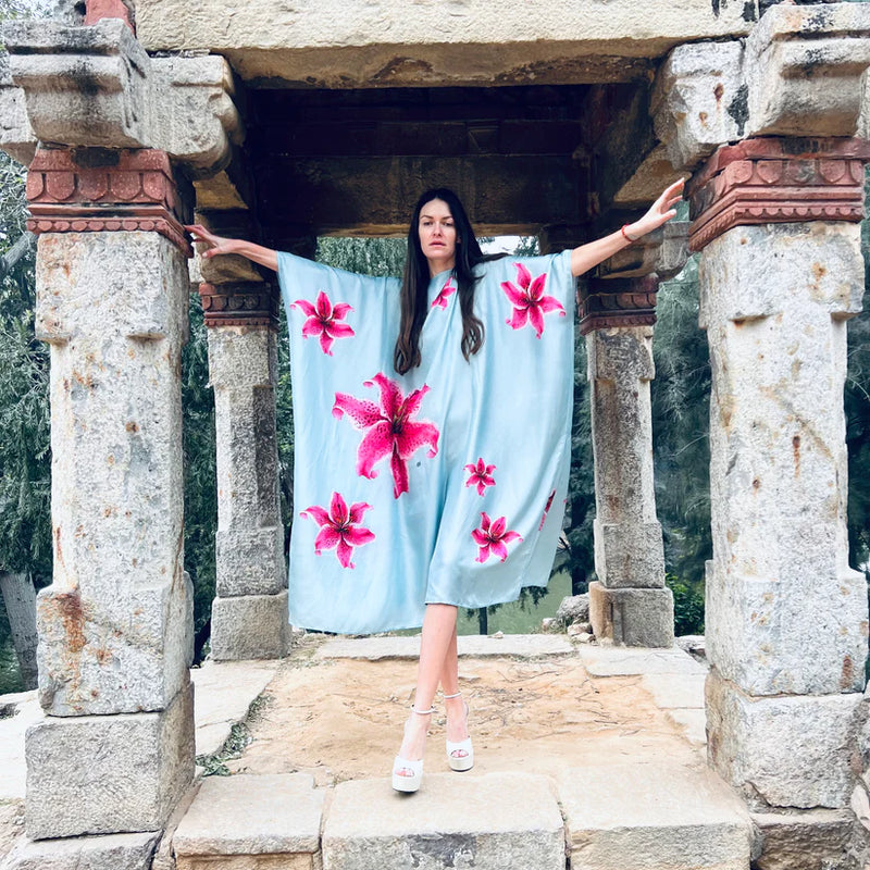 Lilly Silk Tunic - Light Blue