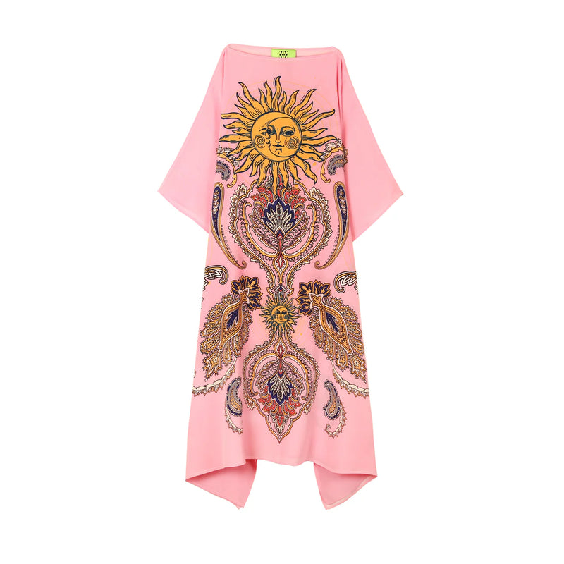 "SUN GLOW" SILK TUNIC PINK
