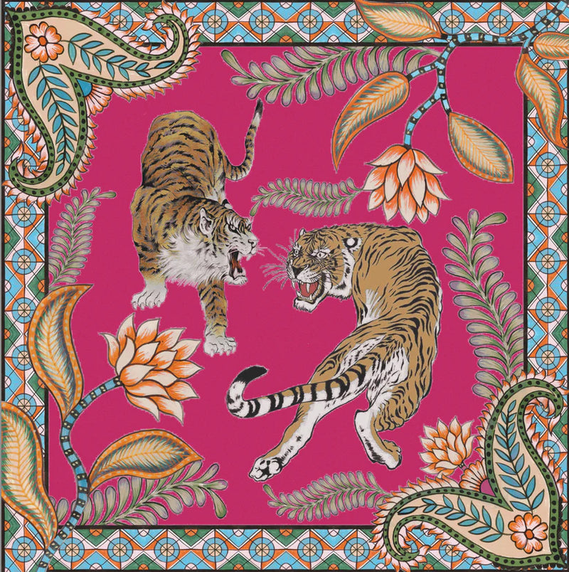 Tiger & Jungle Silk Tunic - Pink