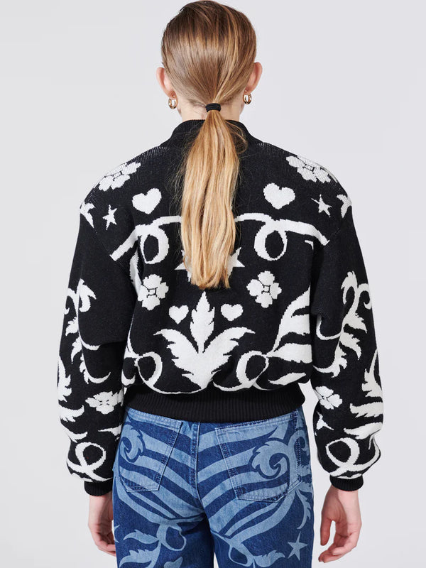 BELLE STARR COTTON MERINO JACQUARD BOMBER JACKET