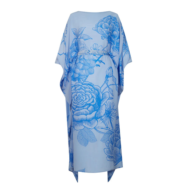 Flower Explosion Evening Dress - Blue