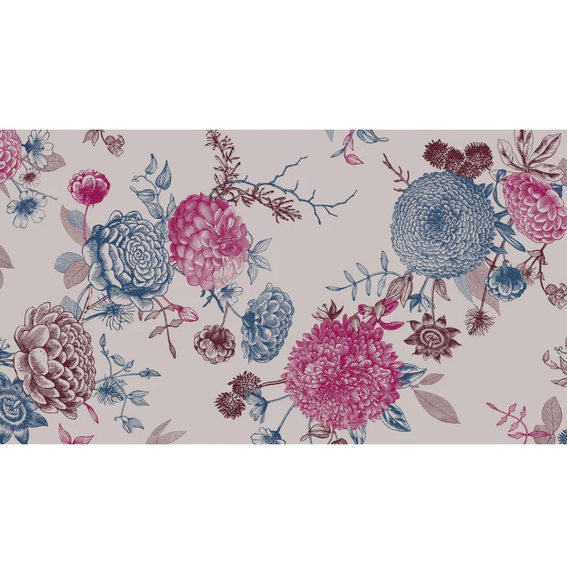 "Flower Explosion" Hand Felted & Handprinted Scarf - Taupe