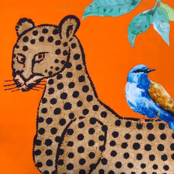 Venice Leopard Silk Tunic - Orange