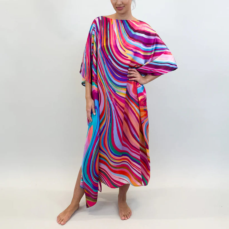 Rainbow Silk Tunic - Pink