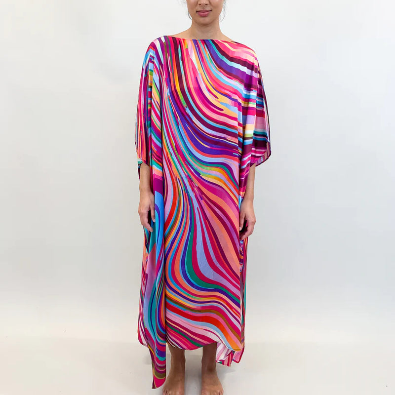 Rainbow Silk Tunic - Pink