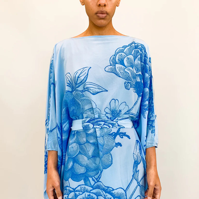 Flower Explosion Evening Dress - Blue