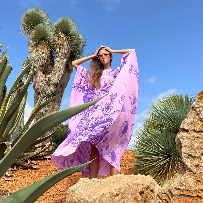 Flower Explosion Evening Dress - Lilac