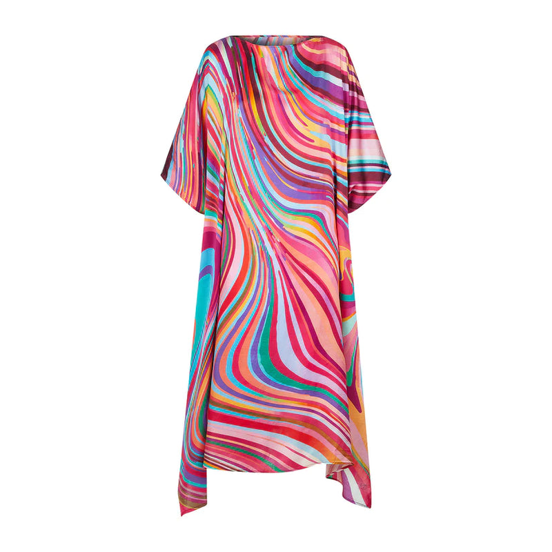 Rainbow Silk Tunic - Pink