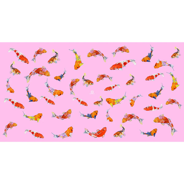 "Koi" Handprinted Scarf - Pink